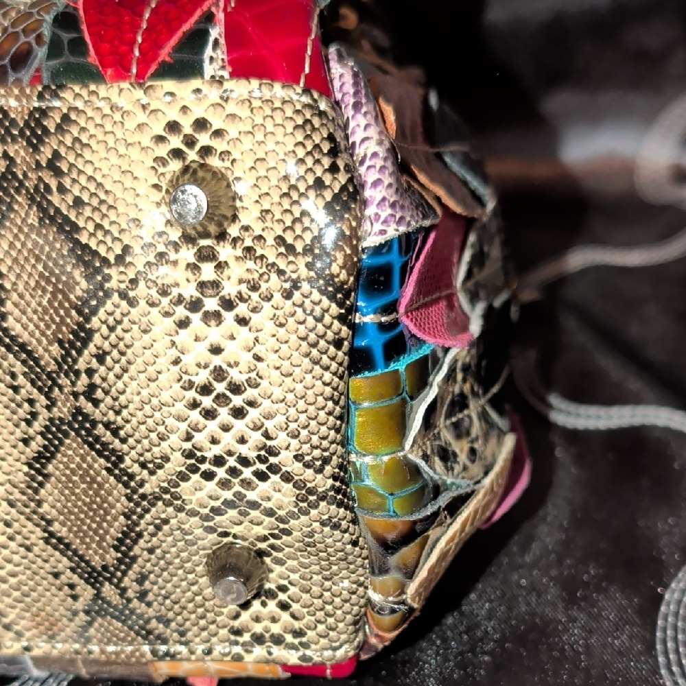 Multicolor Patchwork Handbag - image 7